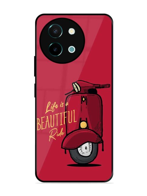 Life Is Beautiful Rides Glossy Metal Phone Cover for Vivo Y38 (5G) Zapvi