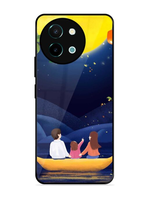 Happy Family And Beautiful View Glossy Metal Phone Cover for Vivo Y38 (5G) Zapvi