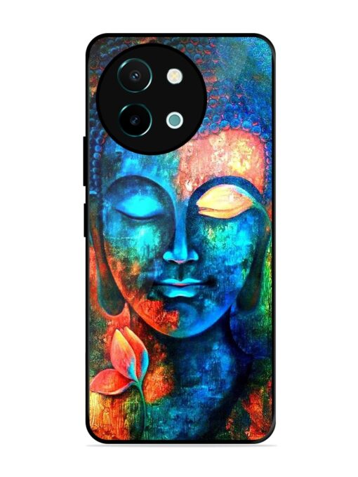 Buddha Painting Glossy Metal Phone Cover for Vivo Y38 (5G) Zapvi