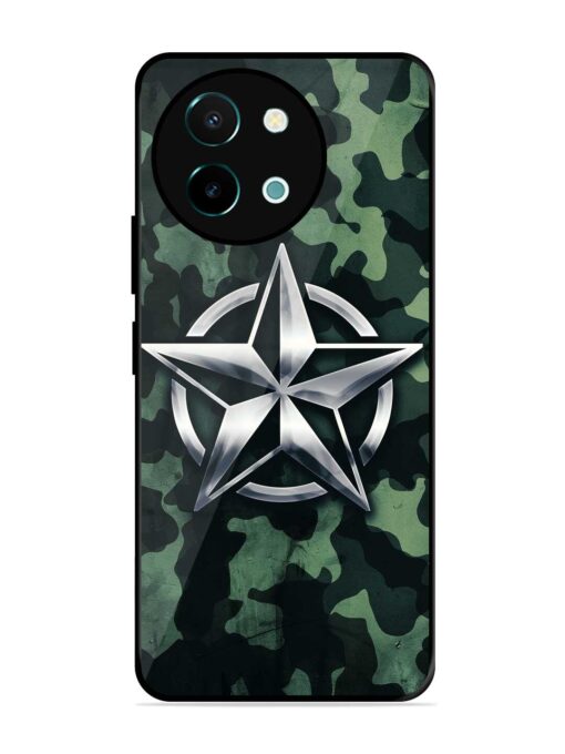 Indian Army Star Design Glossy Metal Phone Cover for Vivo Y38 (5G) Zapvi