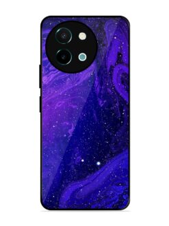 Galaxy Acrylic Abstract Art Glossy Metal Phone Cover for Vivo Y38 (5G)