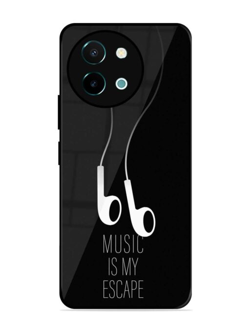 Music Is My Escape Glossy Metal Phone Cover for Vivo Y38 (5G) Zapvi