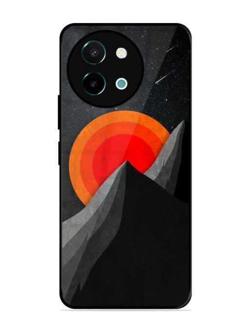 Black Mountain Glossy Metal Phone Cover for Vivo Y38 (5G) Zapvi