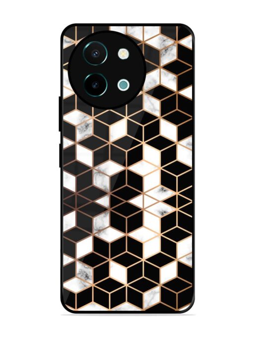 Vector Marble Texture Glossy Metal Phone Cover for Vivo Y38 (5G)