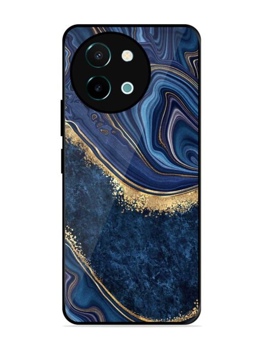 Abstract Background Blue Glossy Metal TPU Phone Cover for Vivo Y38 (5G) Zapvi