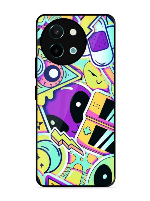 Scratch Art Glossy Metal Phone Cover for Vivo Y38 (5G)