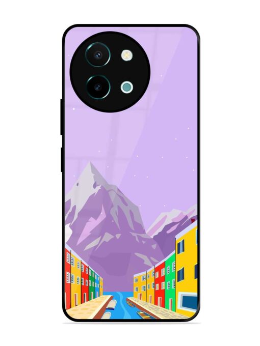 Venice City Illustration Glossy Metal Phone Cover for Vivo Y38 (5G)