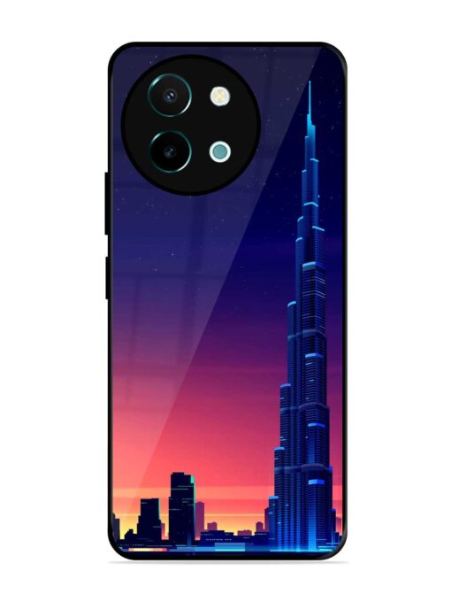 Burj Khalifa Abstract Glossy Metal Phone Cover for Vivo Y38 (5G) Zapvi