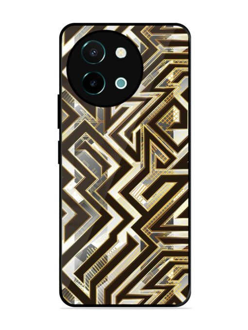 Technology Geometric Seamless Glossy Metal Phone Cover for Vivo Y38 (5G)