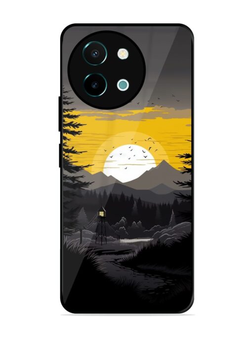 Sunset Vector Glossy Metal Phone Cover for Vivo Y38 (5G) Zapvi