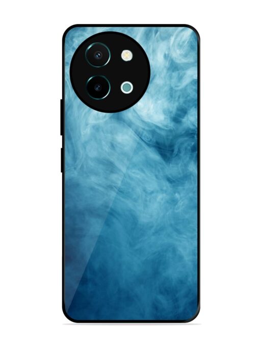 Blue Smoke Art Glossy Metal Phone Cover for Vivo Y38 (5G) Zapvi