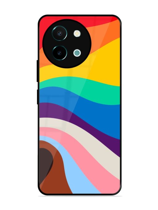 Minimal Pride Art Glossy Metal Phone Cover for Vivo Y38 (5G)