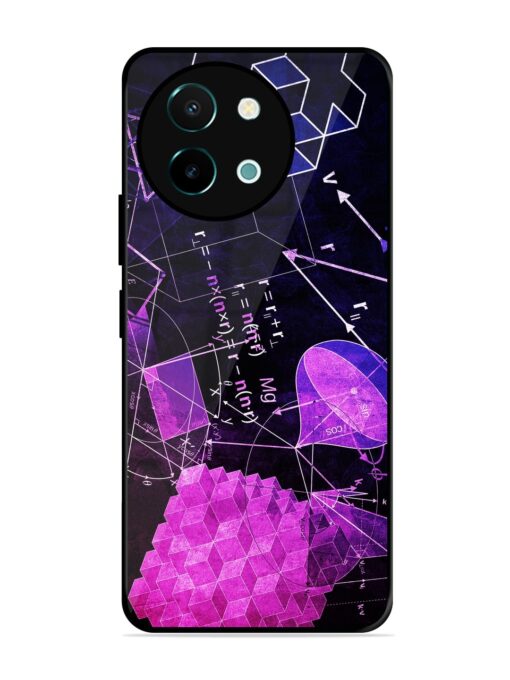 Math Physics Formula Art Glossy Metal Phone Cover for Vivo Y38 (5G) Zapvi