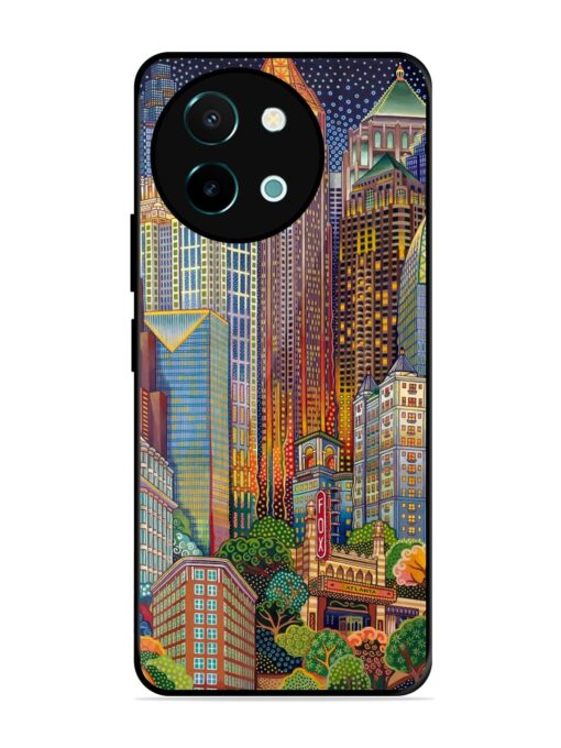 Cityscapes Art Glossy Metal Phone Cover for Vivo Y38 (5G)