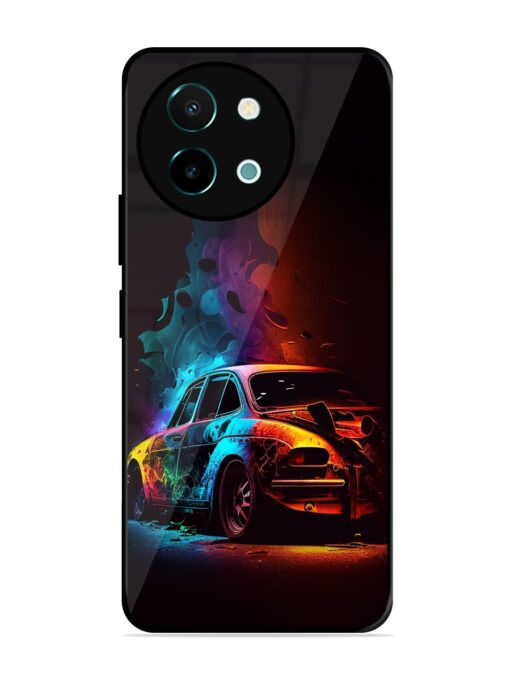 High Classic Car Art Glossy Metal Phone Cover for Vivo Y38 (5G) Zapvi