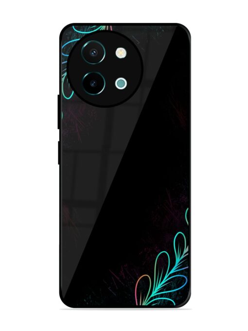 Decorative Line Art Glossy Metal Phone Cover for Vivo Y38 (5G) Zapvi