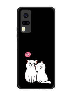 Cat Love Glossy Metal Phone Cover for Vivo Y51