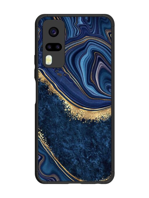 Abstract Background Blue Glossy Metal TPU Phone Cover for Vivo Y51 Zapvi