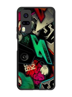 Graffiti Art Glossy Metal Phone Cover for Vivo Y51