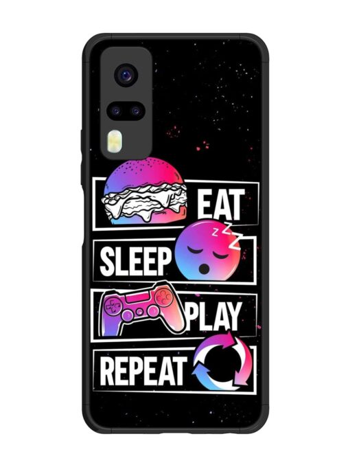 Eat Sleep Play Repeat Glossy Metal Phone Cover for Vivo Y51 Zapvi
