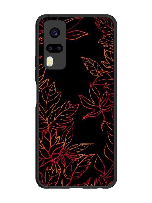 Red Floral Pattern Glossy Metal Phone Cover for Vivo Y51 Zapvi