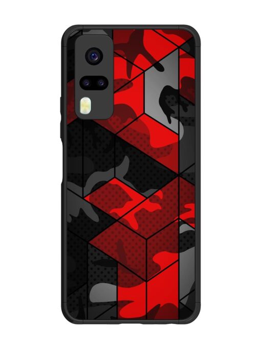 Royal Red Camouflage Pattern Glossy Metal Phone Cover for Vivo Y51 Zapvi