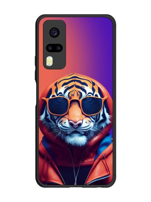 Tiger Animation Glossy Metal Phone Cover for Vivo Y51 Zapvi