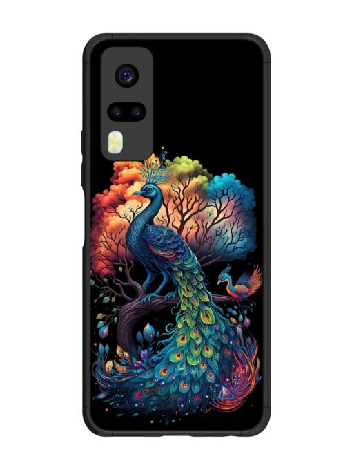 Peacock Tree Art Glossy Metal Phone Cover for Vivo Y51 Zapvi