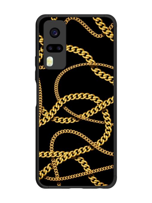 Decorative Golde Chain Glossy Metal Phone Cover for Vivo Y51 Zapvi