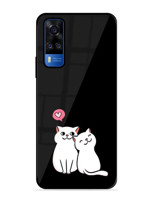 Cat Love Glossy Metal Phone Cover for Vivo Y51A