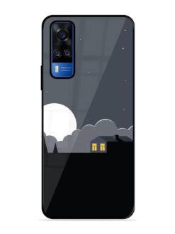 Full Moon Vector Art Glossy Metal Phone Cover for Vivo Y51A