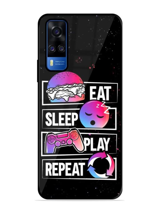 Eat Sleep Play Repeat Glossy Metal Phone Cover for Vivo Y51A