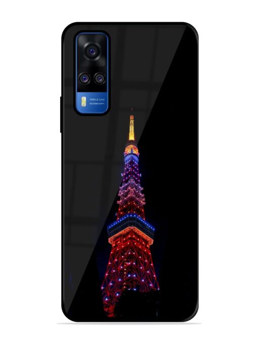 Eiffel Tower Night View Glossy Metal Phone Cover for Vivo Y51A