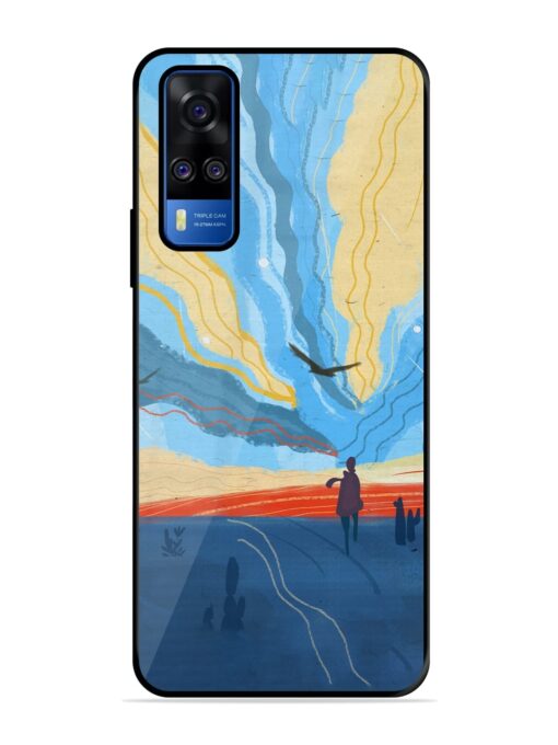 Minimal Abstract Landscape Glossy Metal Phone Cover for Vivo Y51A