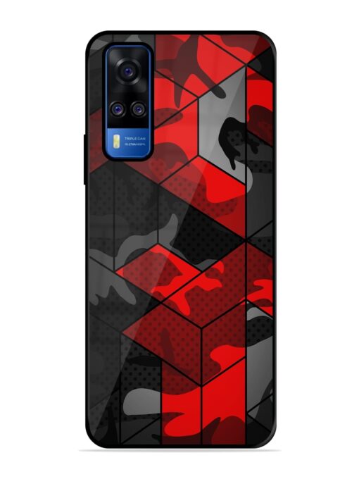 Royal Red Camouflage Pattern Glossy Metal Phone Cover for Vivo Y51A Zapvi