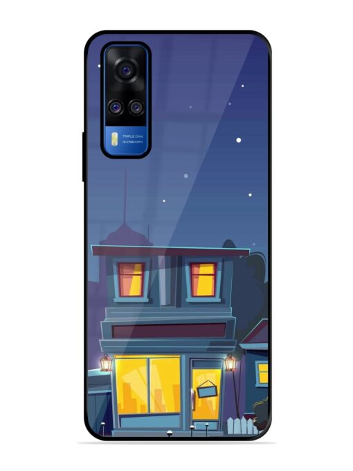 Vector Night House Glossy Metal Phone Cover for Vivo Y51A