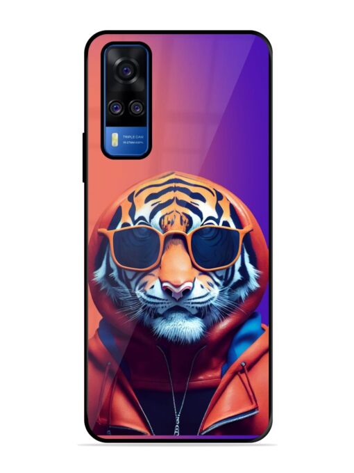 Tiger Animation Glossy Metal Phone Cover for Vivo Y51A