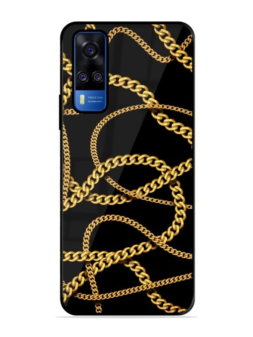 Decorative Golde Chain Glossy Metal Phone Cover for Vivo Y51A Zapvi