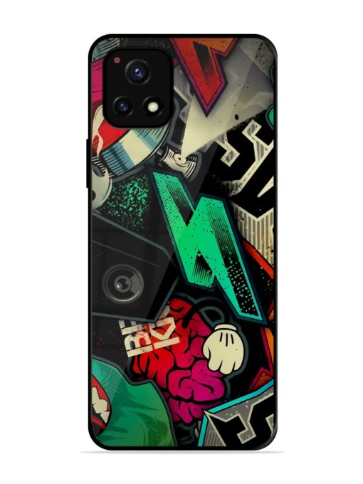 Graffiti Art Glossy Metal Phone Cover for Vivo Y52S Zapvi