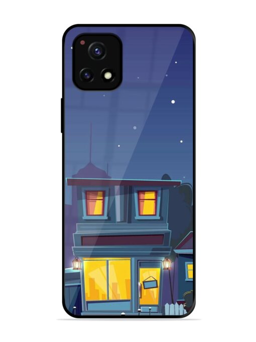 Vector Night House Glossy Metal Phone Cover for Vivo Y52S Zapvi