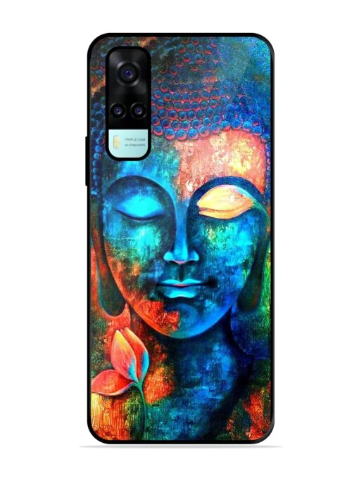 Buddha Painting Glossy Metal Phone Cover for Vivo Y53S