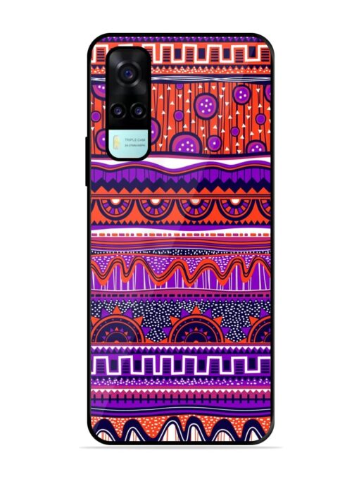 Ethnic Seamless Pattern Glossy Metal TPU Phone Cover for Vivo Y53S Zapvi