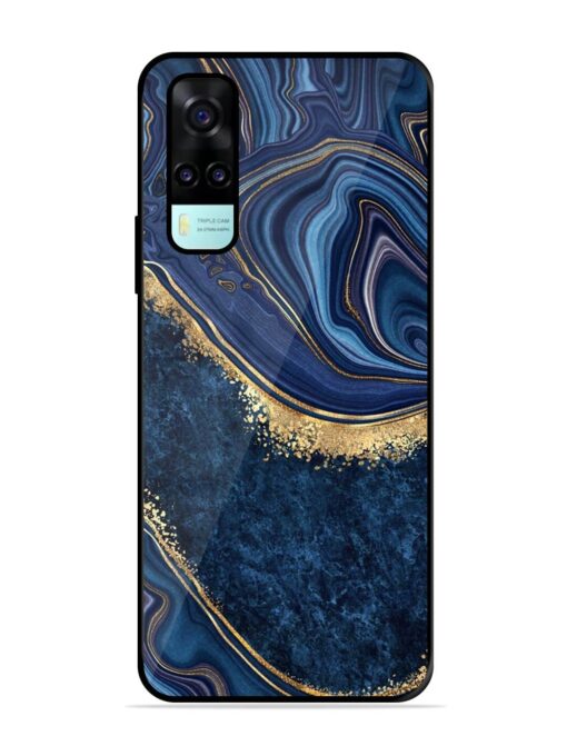 Abstract Background Blue Glossy Metal TPU Phone Cover for Vivo Y53S Zapvi