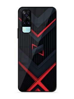 Red Gray Abstract Glossy Metal Phone Cover for Vivo Y53S