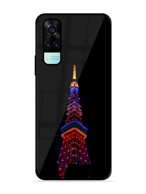 Eiffel Tower Night View Glossy Metal Phone Cover for Vivo Y53S