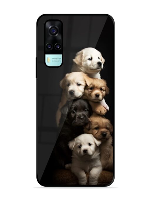 Cute Baby Dogs Glossy Metal Phone Cover for Vivo Y53S Zapvi