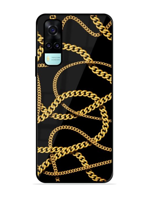 Decorative Golde Chain Glossy Metal Phone Cover for Vivo Y53S