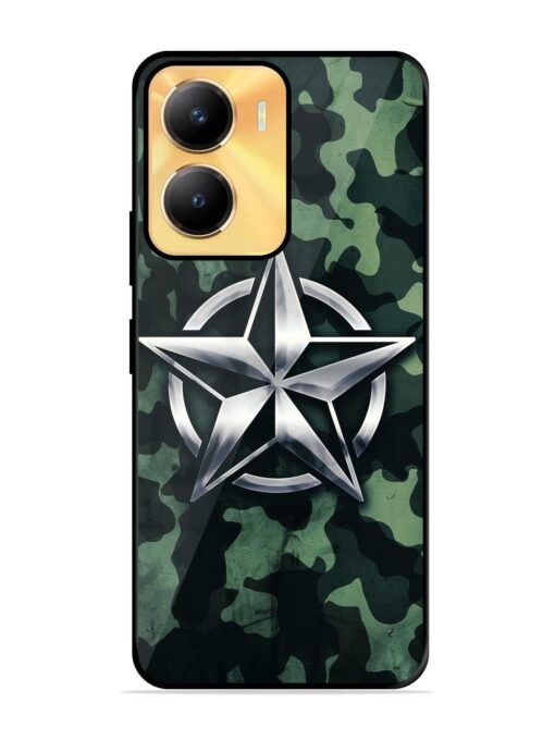 Indian Army Star Design Glossy Metal Phone Cover for Vivo Y56 (5G)