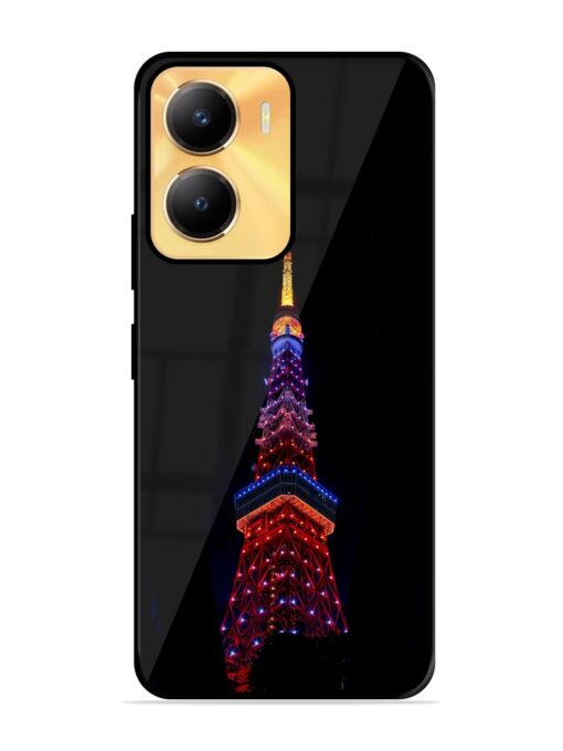 Eiffel Tower Night View Glossy Metal Phone Cover for Vivo Y56 (5G) Zapvi