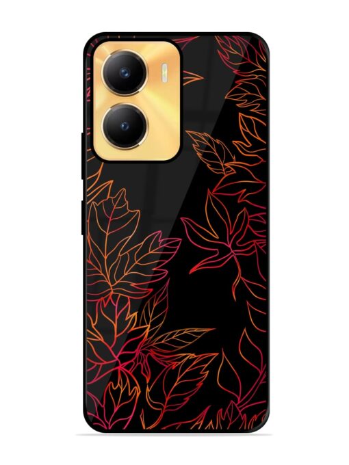 Red Floral Pattern Glossy Metal Phone Cover for Vivo Y56 (5G)